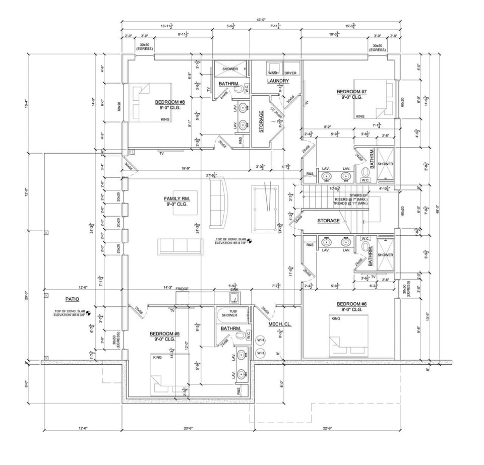 House #3 Lower Level Floor Plan