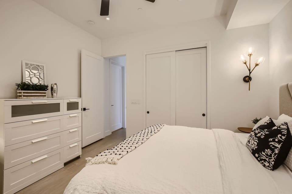 Lots of drawers and closet space available for guests to use during their stay.