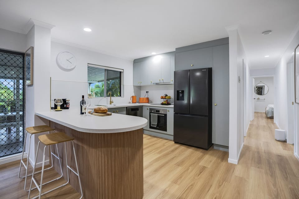 Brand new kitchen with dishwasher, fridge, oven and induction stove 