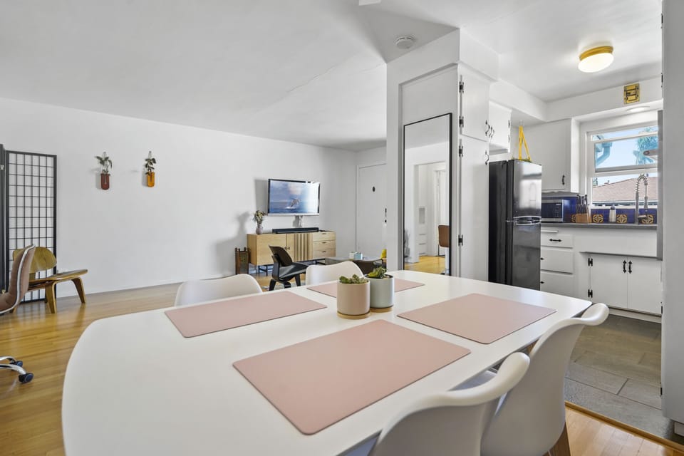 Dining Table overseeing Living Room