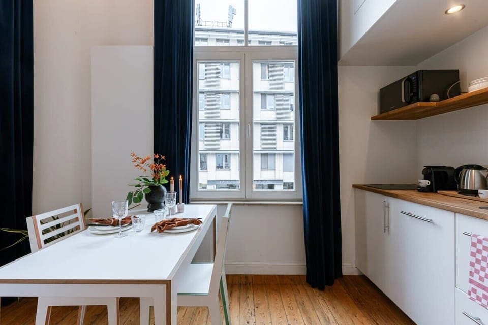 Dining table and kitchenette