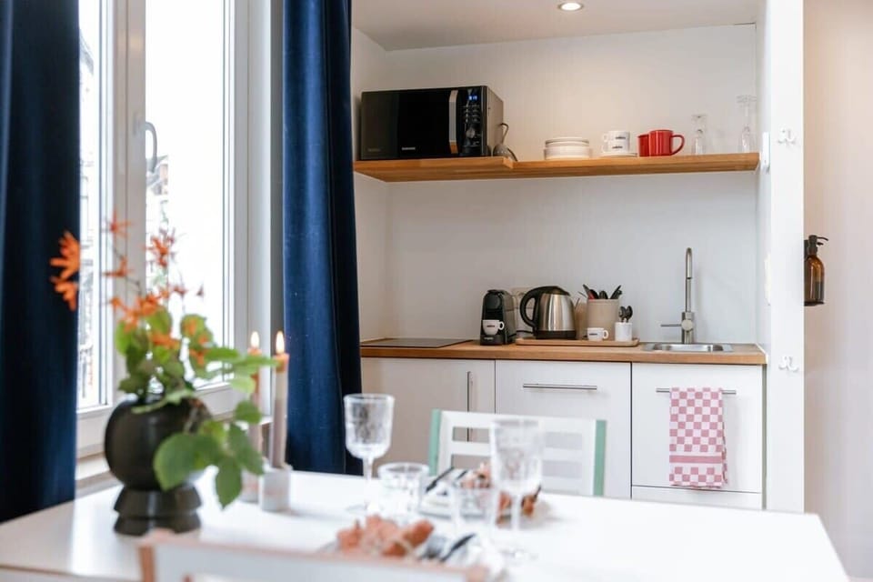 Dining table and kitchenette