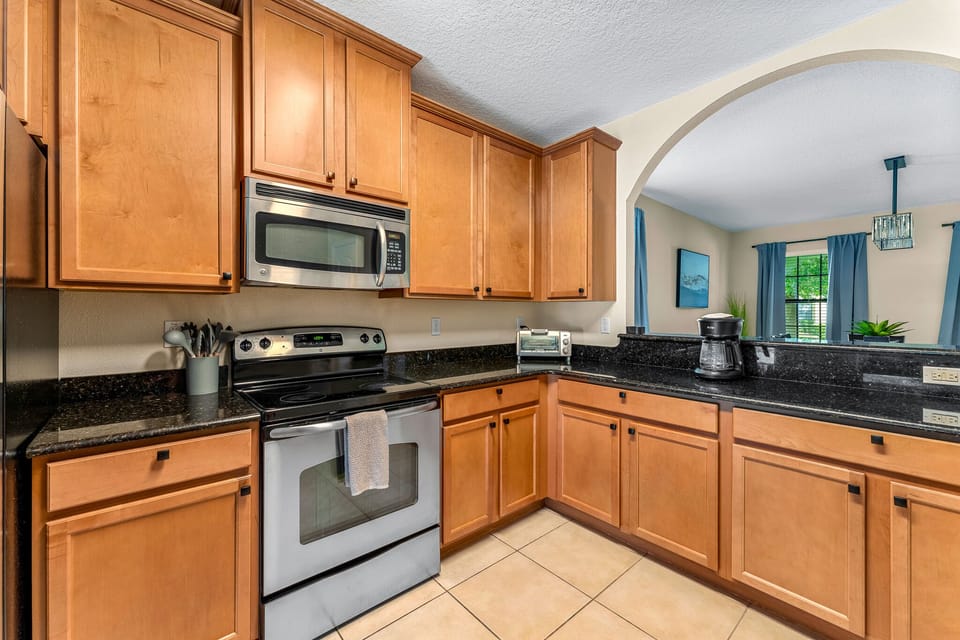Downstairs:  kitchen and living room and view of dining room