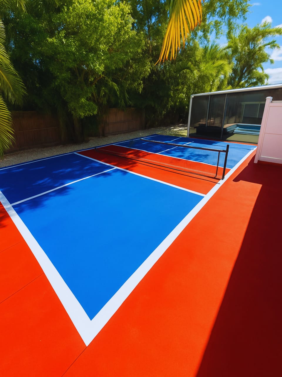 Newly installed pickleball court