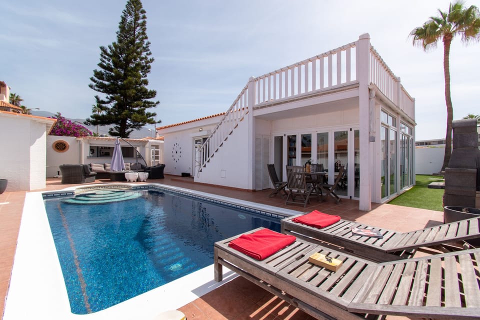 Sun loungers on terrace