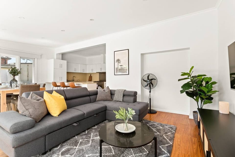 The main living area flows straight to the patio creating a lovely transition between indoors and out.