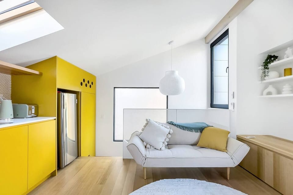 Setting the benchmark for design driven eco living, this stunning home boast striking high ceilings and chic Nordic style.