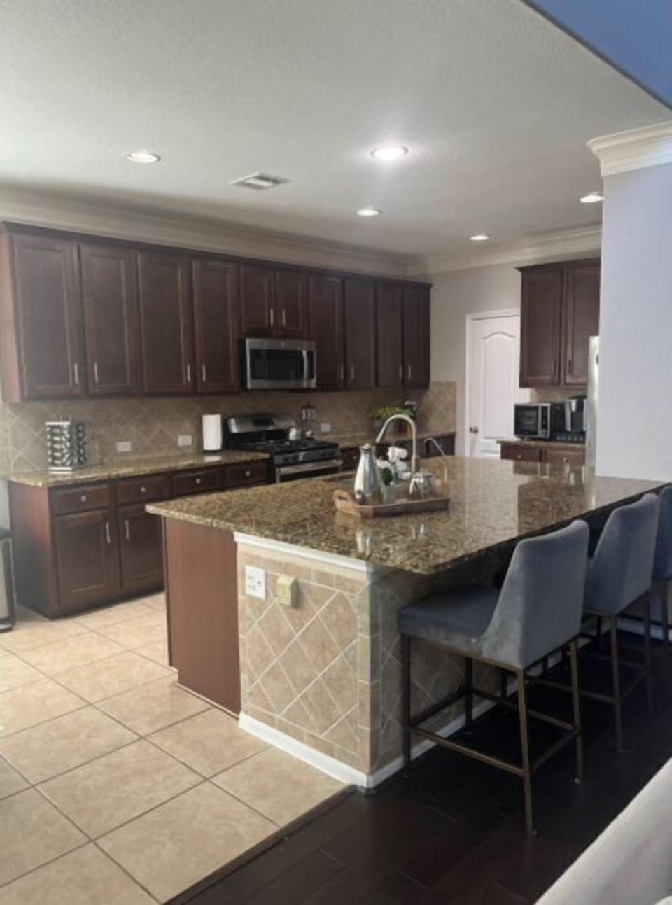 Large kitchen fully equipped. Keurig provided. 