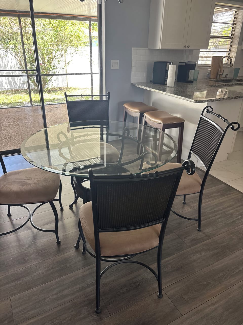 Dining table and breakfast bar
