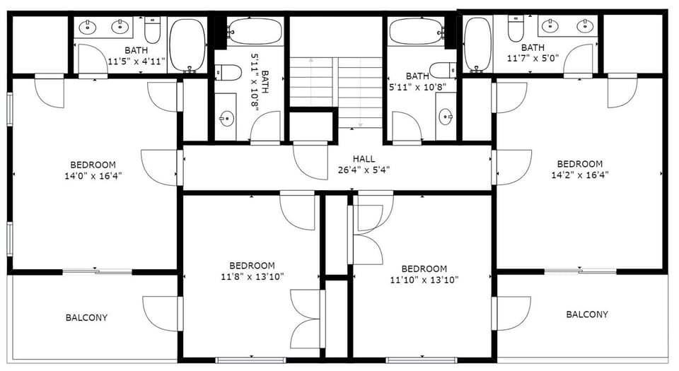 Sea Urchins South Floor Plan. Sea Urchins North is a mirror image.