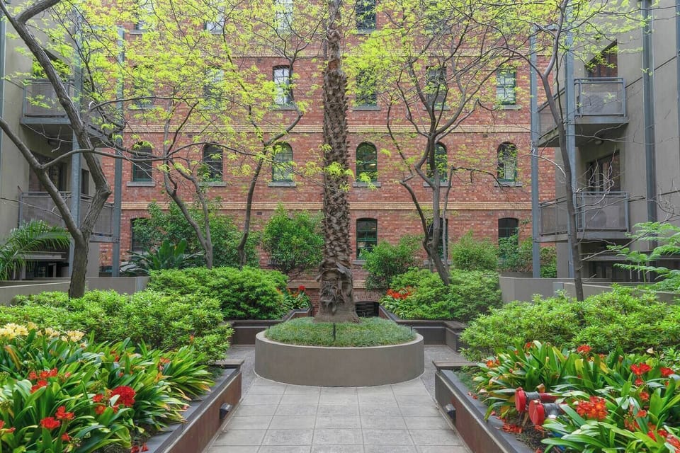 Head outside in the shared garden to unwind within an open, urban oasis.