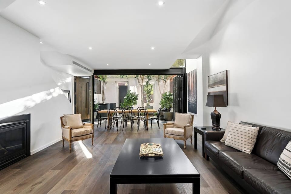 Kick back on the plush leather lounge and enjoy a cosy night in.