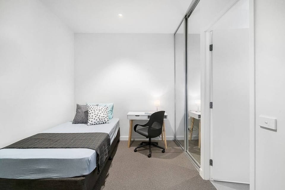 The third bedroom sleeps one in a single bed, with a dedicated workspace if you'd prefer to use it as a dedicated office.