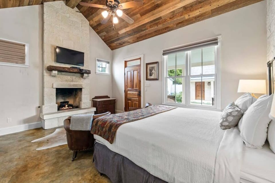 Room with fireplace