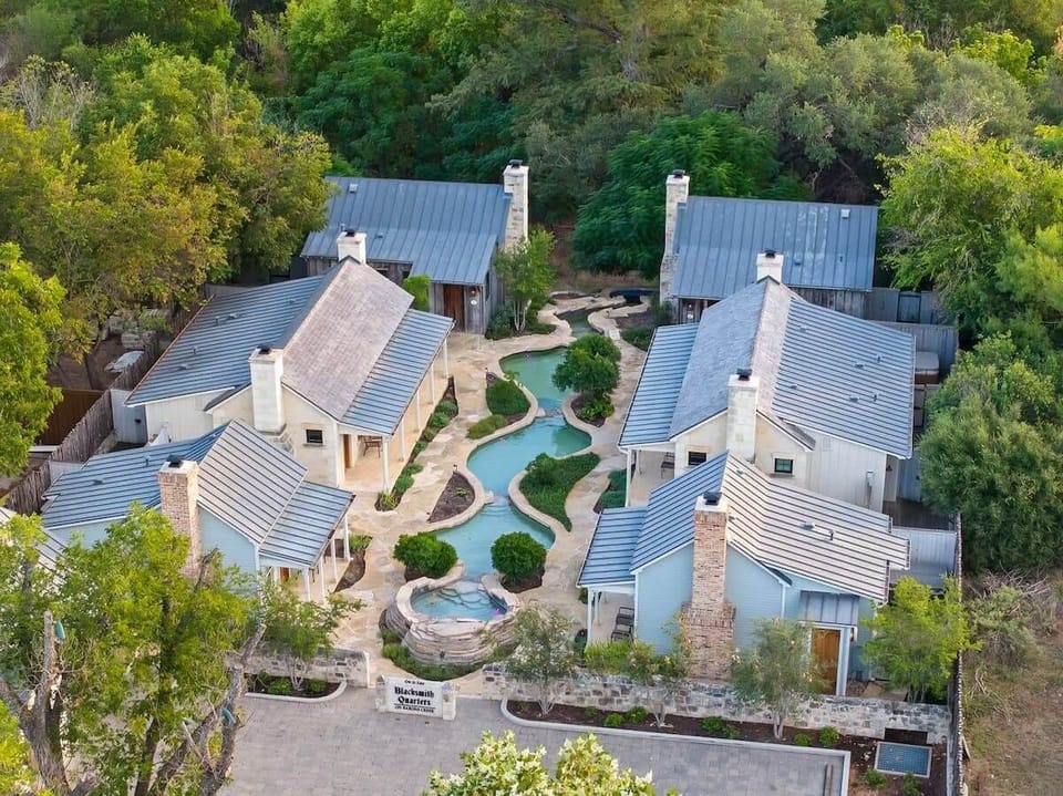 Aerial view of the property compound