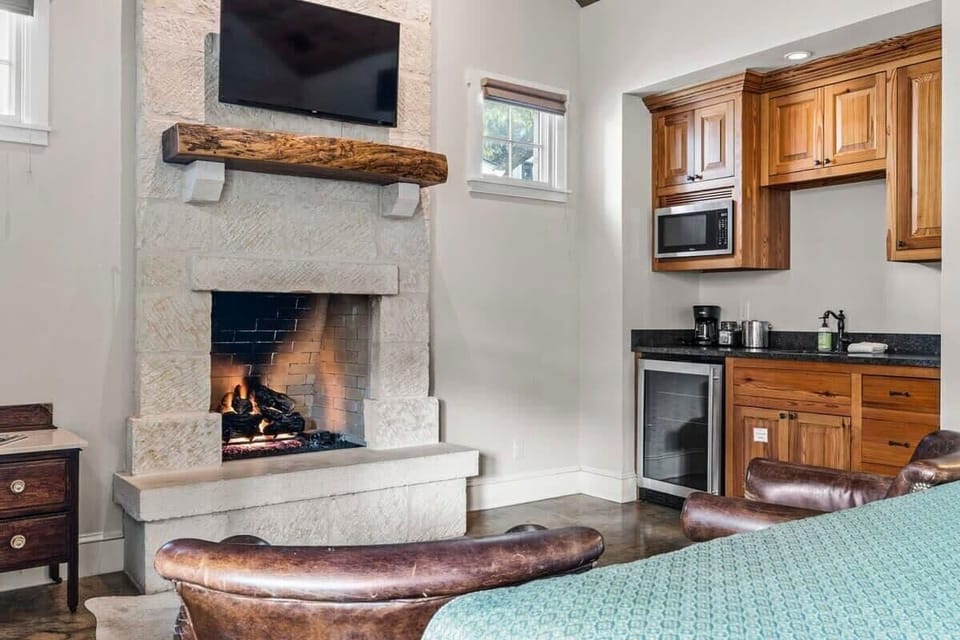 Room with fireplace