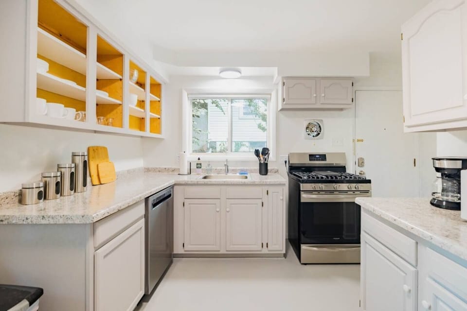 Enjoy a home cooked meal in our stocked kitchen