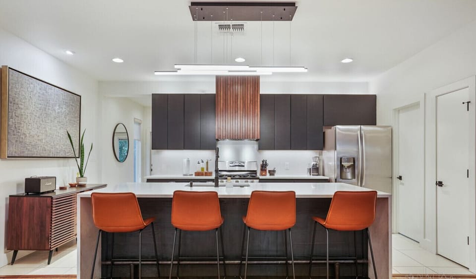 Fully equipped kitchen with all the essentials and beautiful massive waterfall island