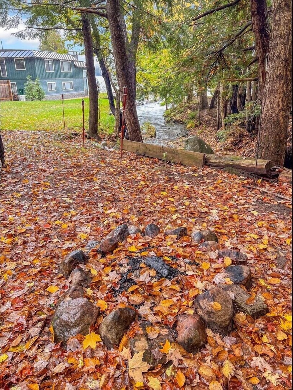 Stone Fire Pit on Minnow Brook