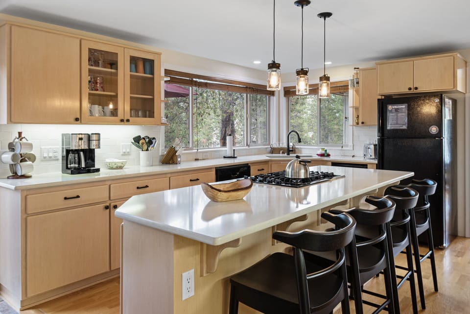 Breakfast counter with high chairs