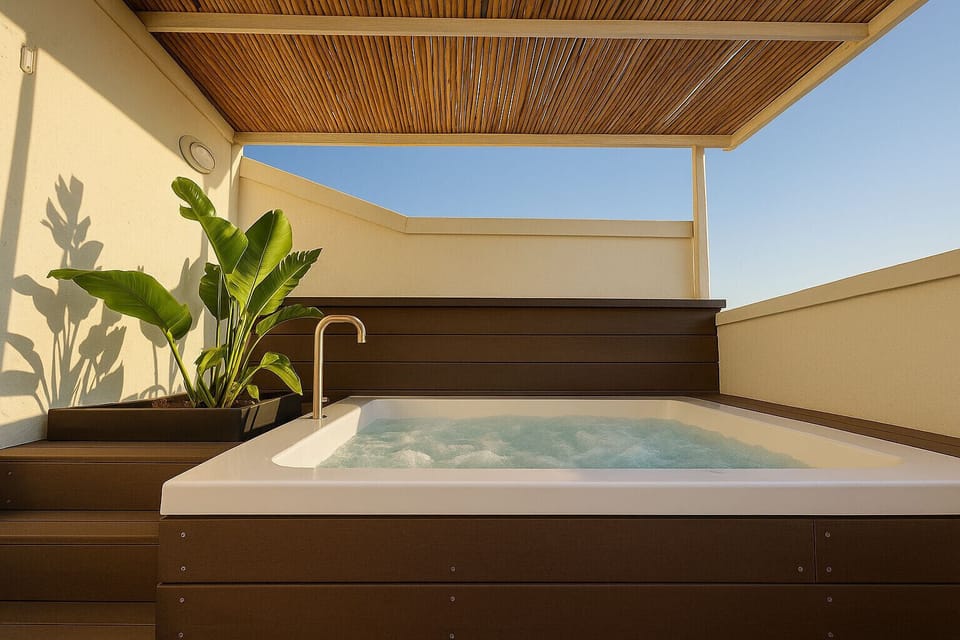 Outdoor spa tub