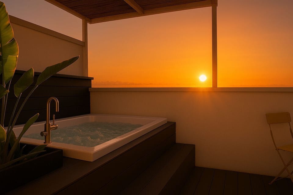 Outdoor spa tub