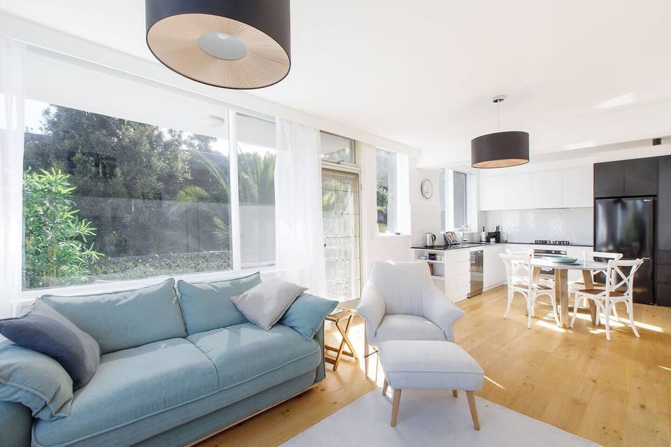 The living and dining room is open plan offering guests plenty of space to spread out.
