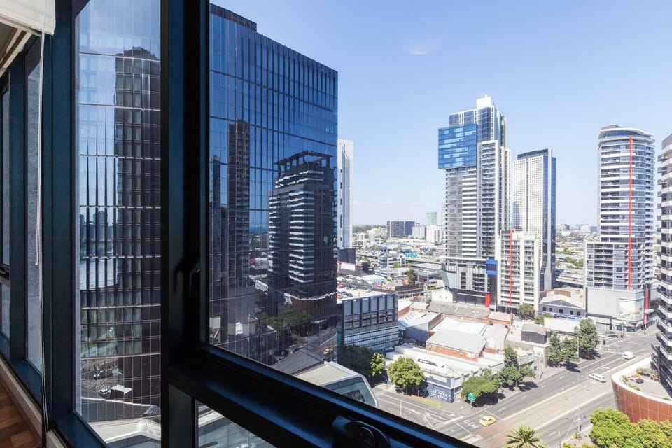 Enjoy city views from the comfort of your own living room.