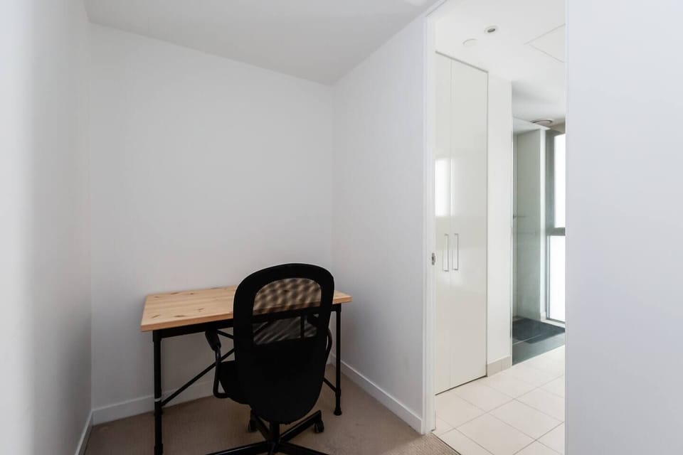 A dedicated office with an ergonomic chair offers a quiet place to answer emails or join Zoom calls.