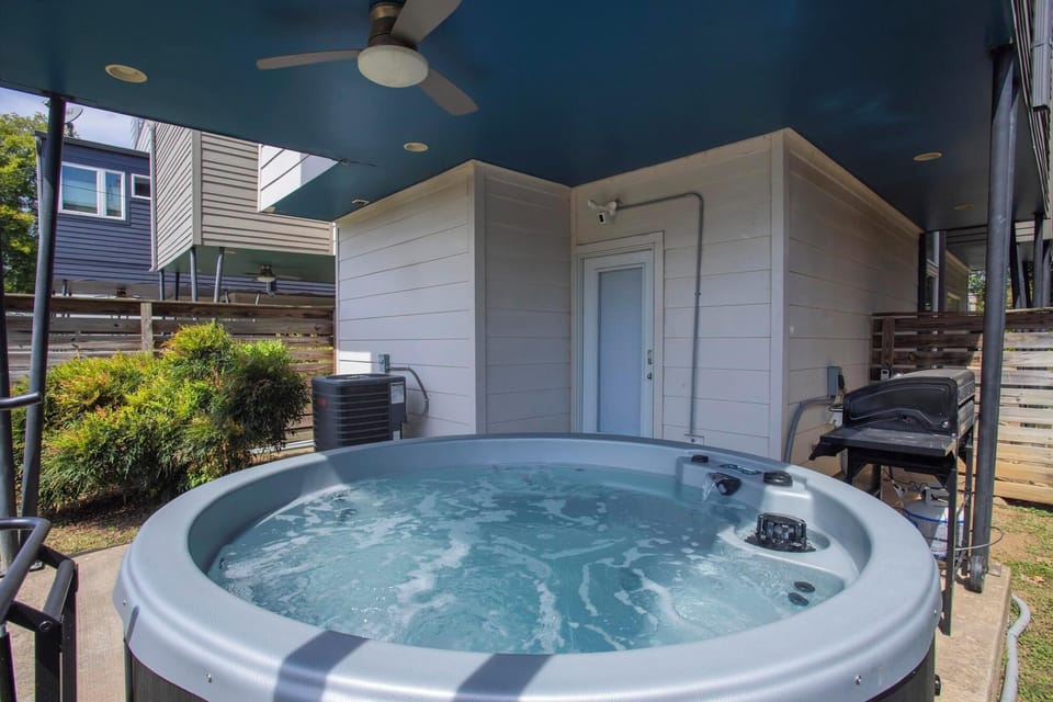 Relax the stress away in the new hot tub