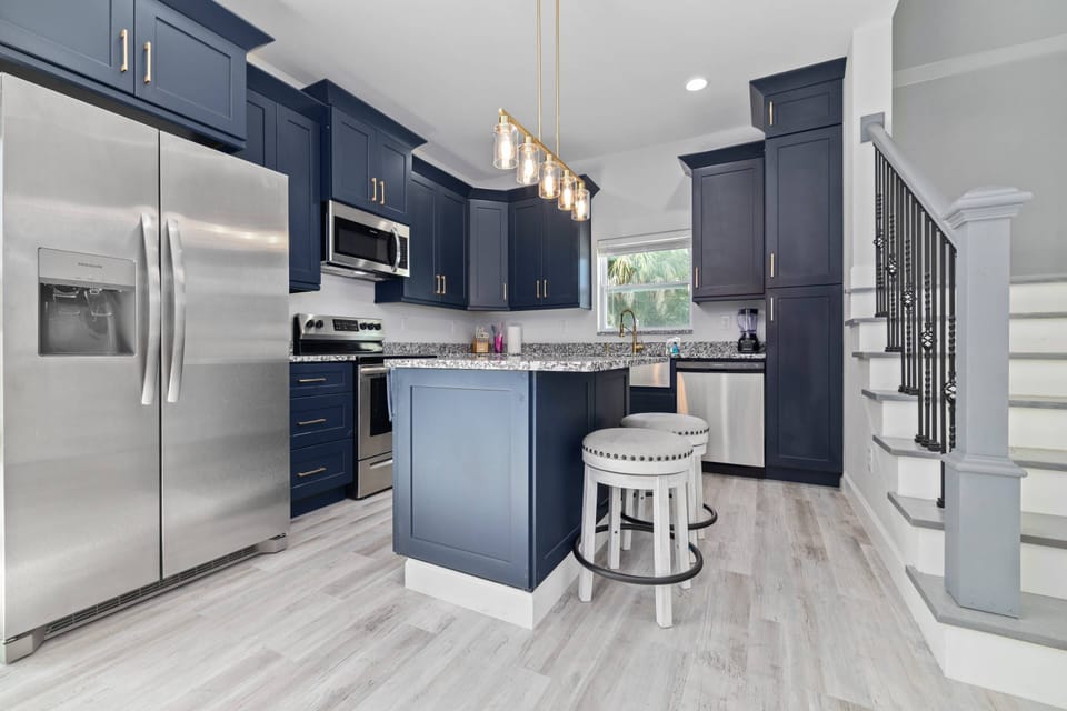 Comfortable Seating at Island Bar