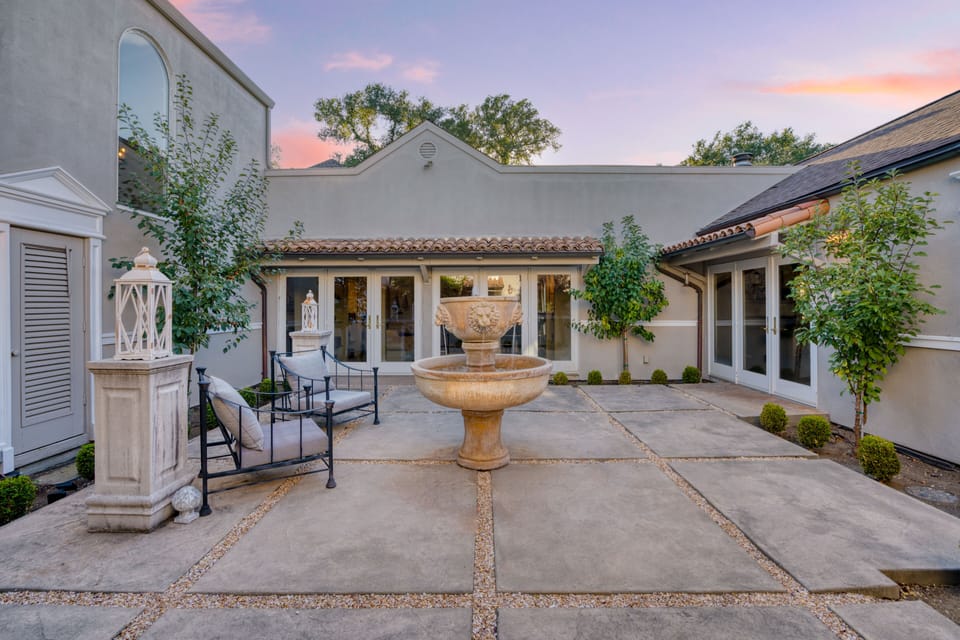 Charming inner courtyard with a fountain.