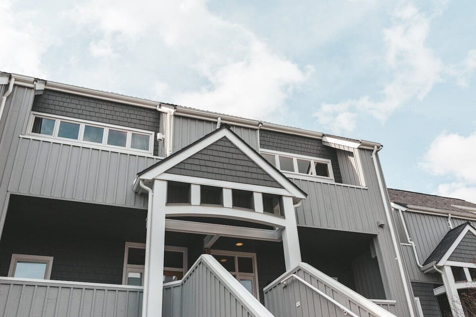 Unit located on second floor, just two flights of steps to front door.