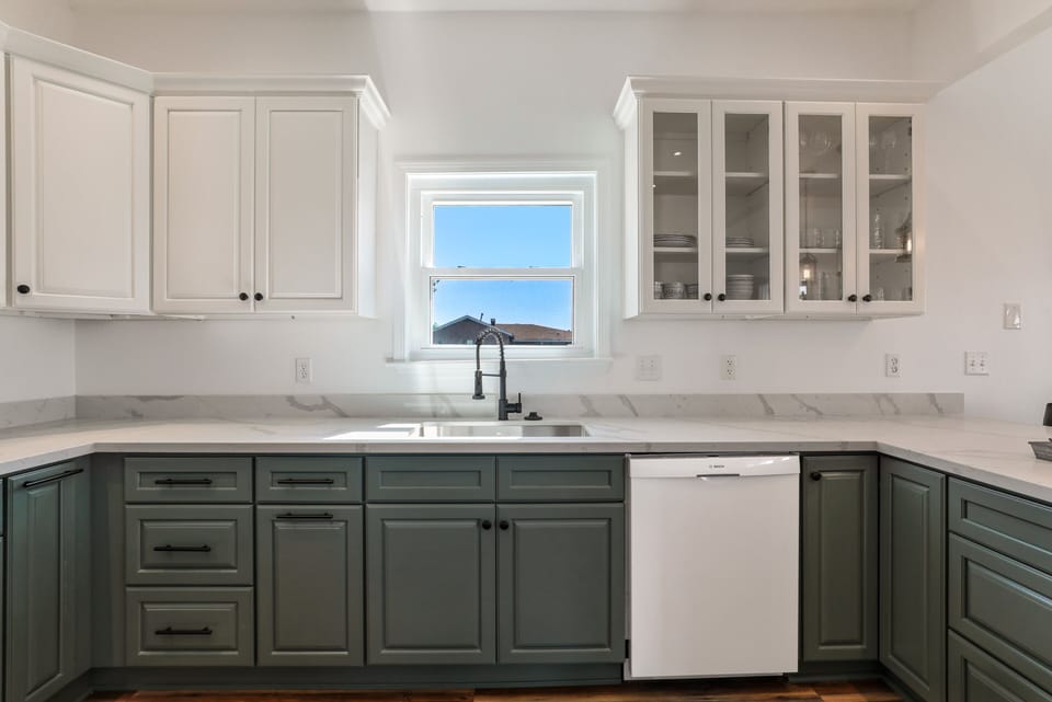 Bosch dishwasher for quiet operation.