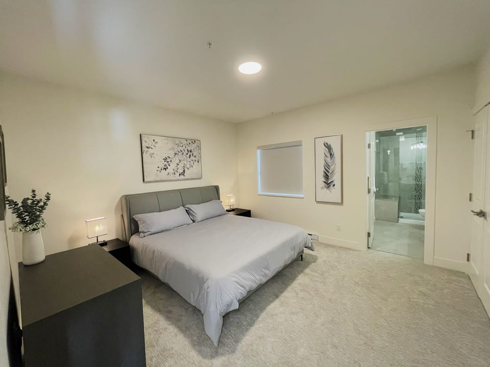Primary bedroom with King Bed and attached ensuite