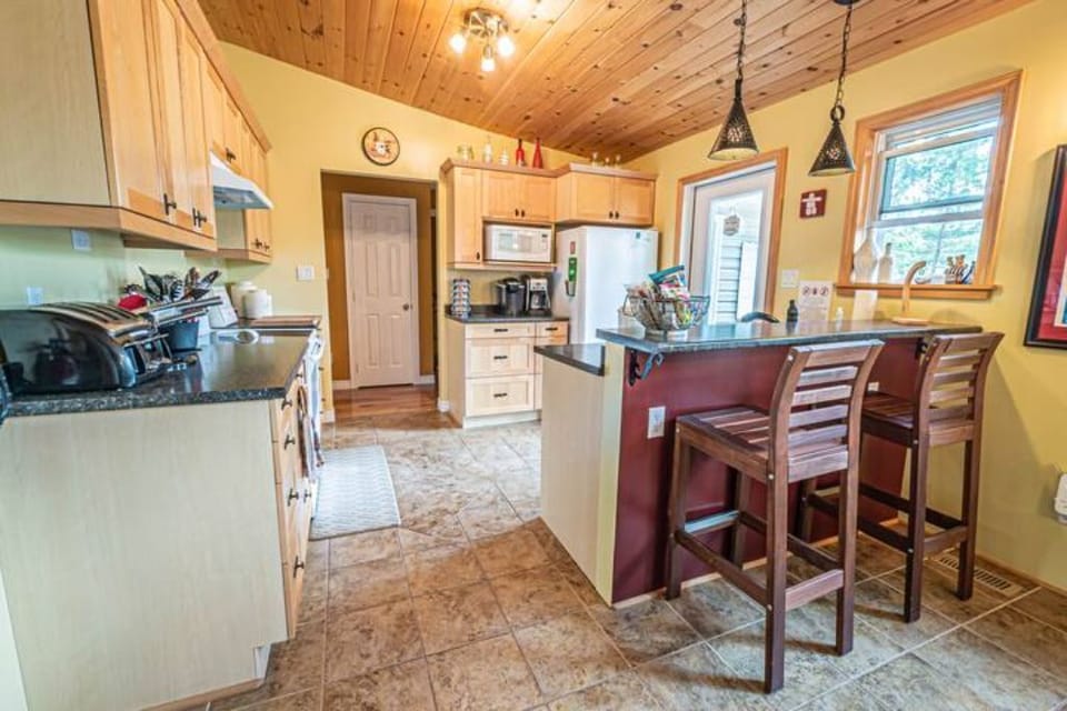 Step into the fully equipped kitchen