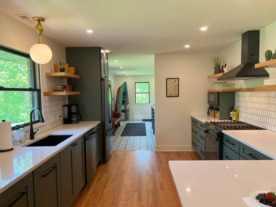 large kitchen off mudroom