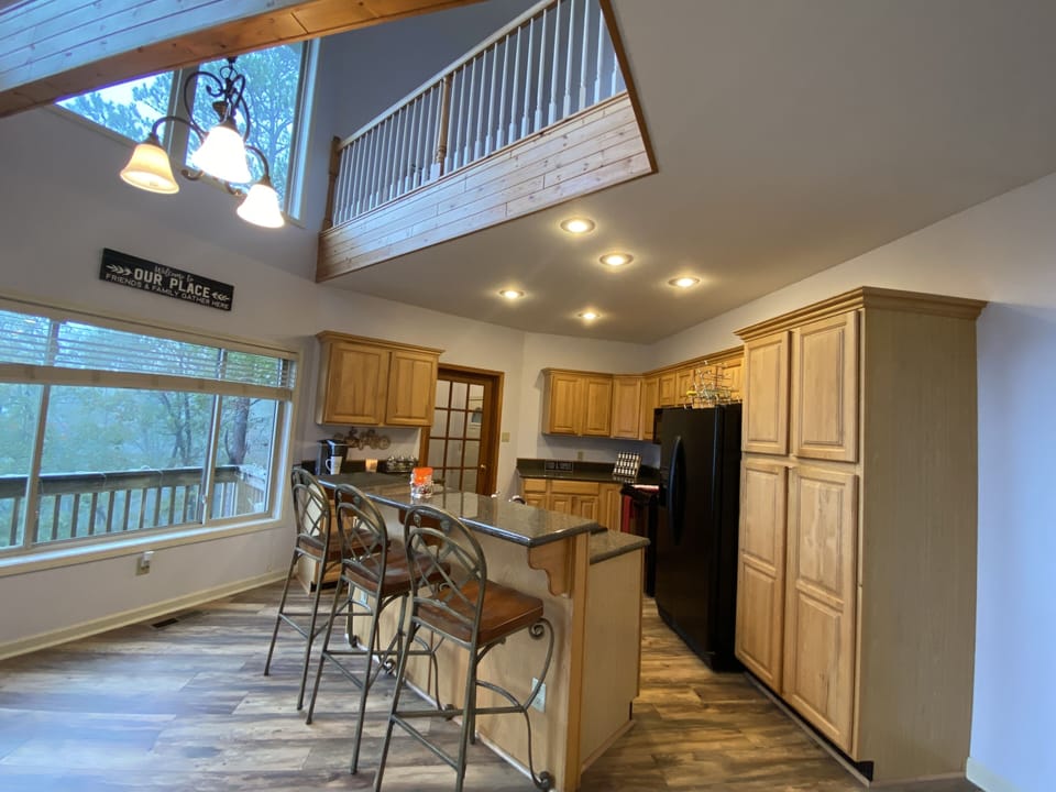 Bar seating in kitchen
