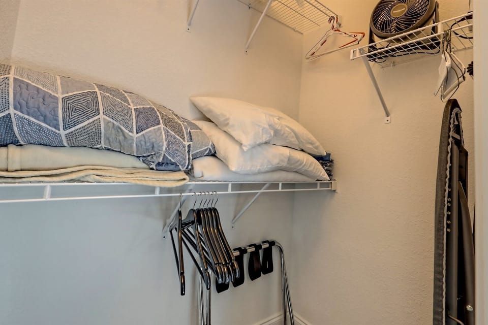 Extra supplies in closet