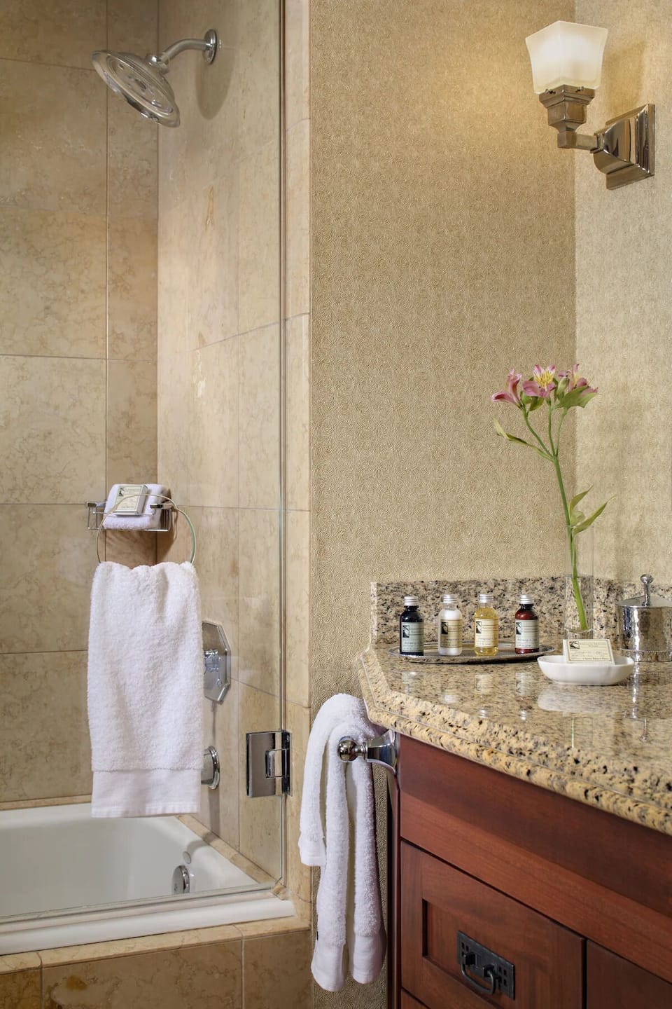 Rinse off in a roomy shower with fresh towels ready.
