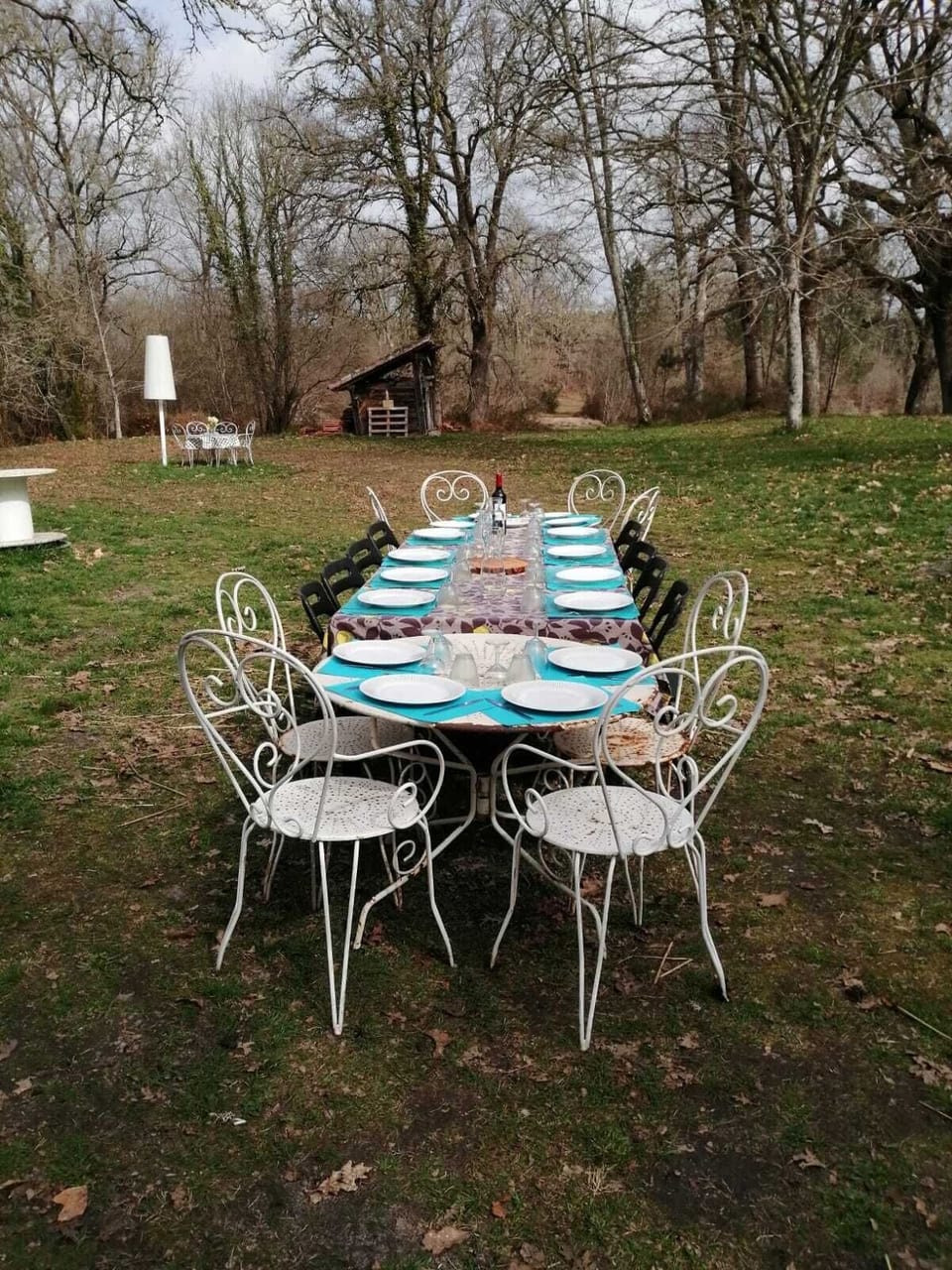 Outdoor banquet area