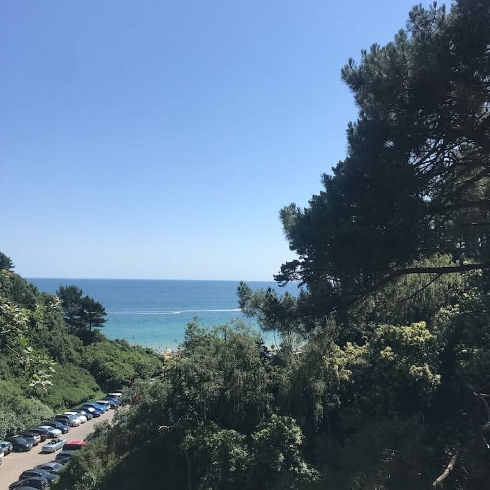 View of Branksome beach from woodland walk.  6mins from property to the beach.