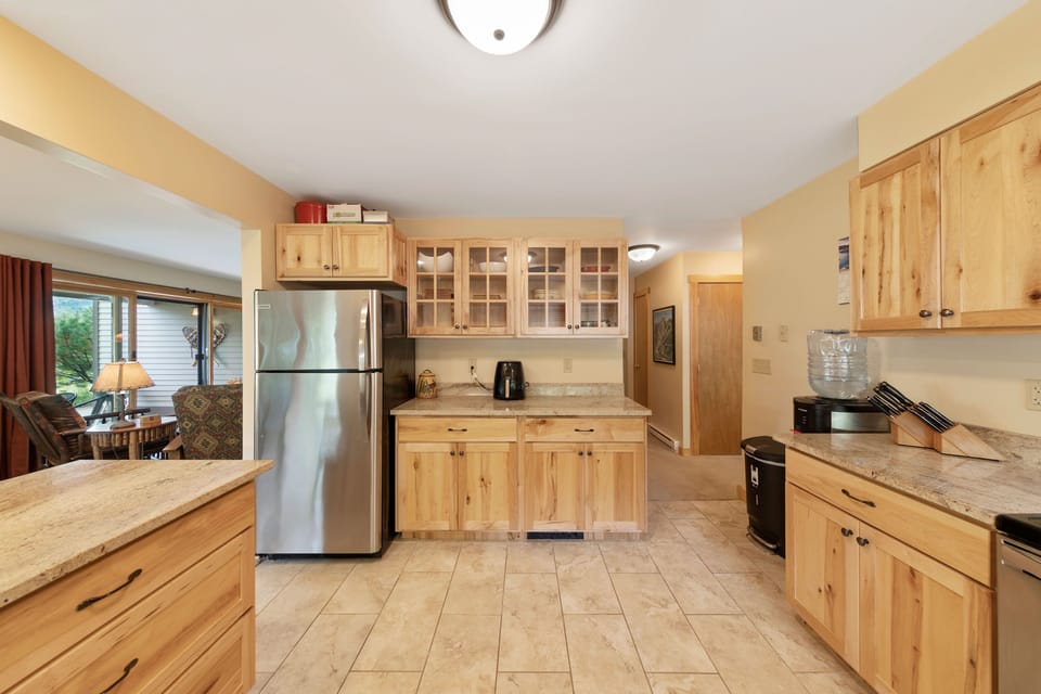 Our open kitchen, with most everything you will need to cook with!