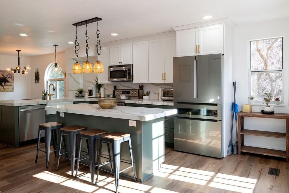 Renovated kitchen. Fully stocked with ALL of your cooking needs. 