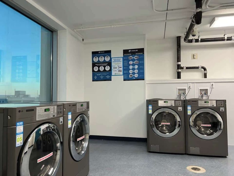 Enjoy your extended stays with confidence! Laundry machines on each floor take convenient app payment of $2 per wash or dry cycle.