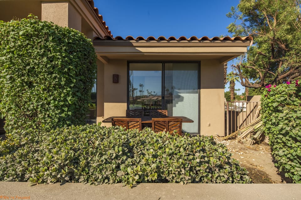 patio with golf course view