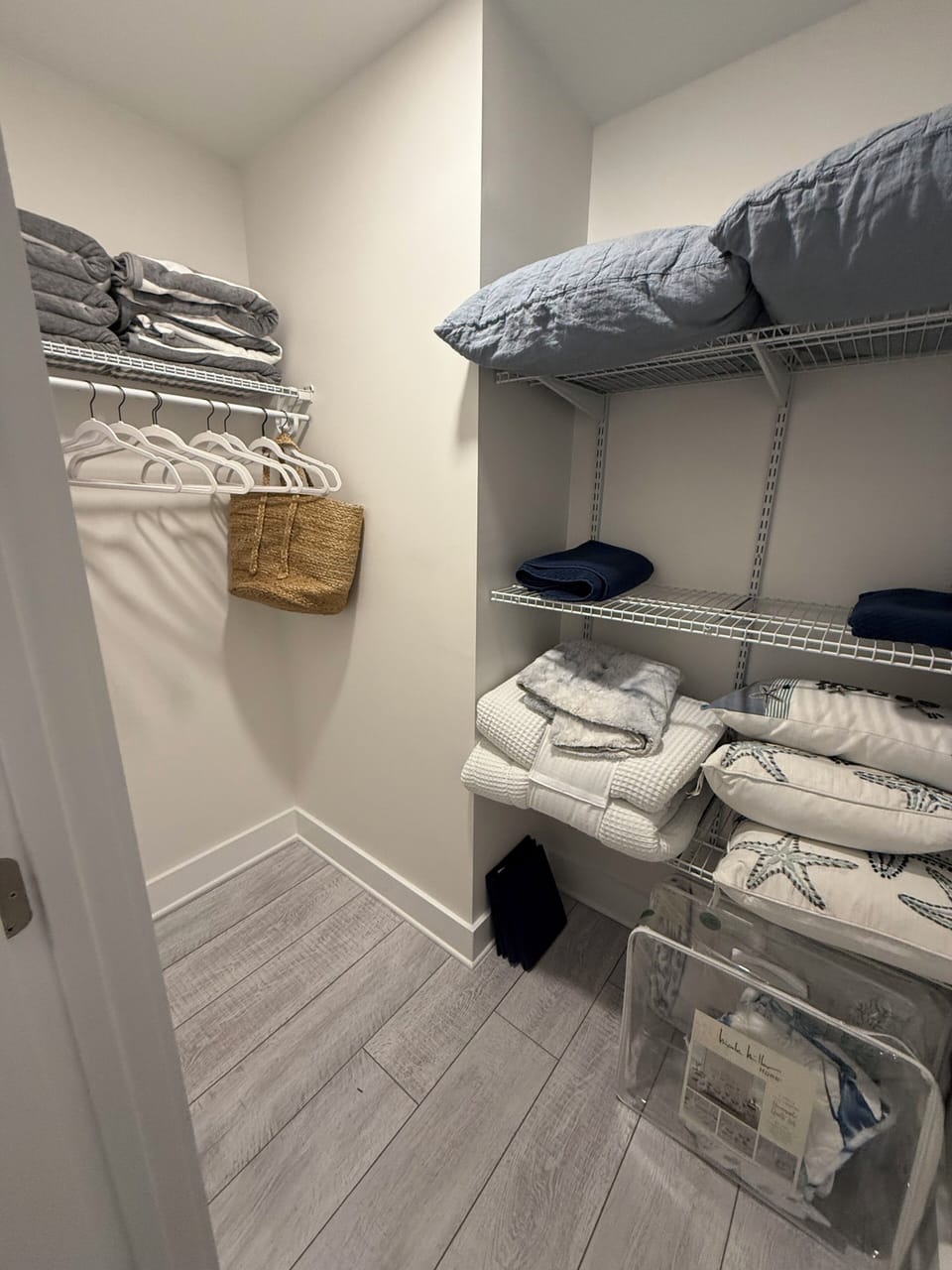 Front closet huge storage extra bedding