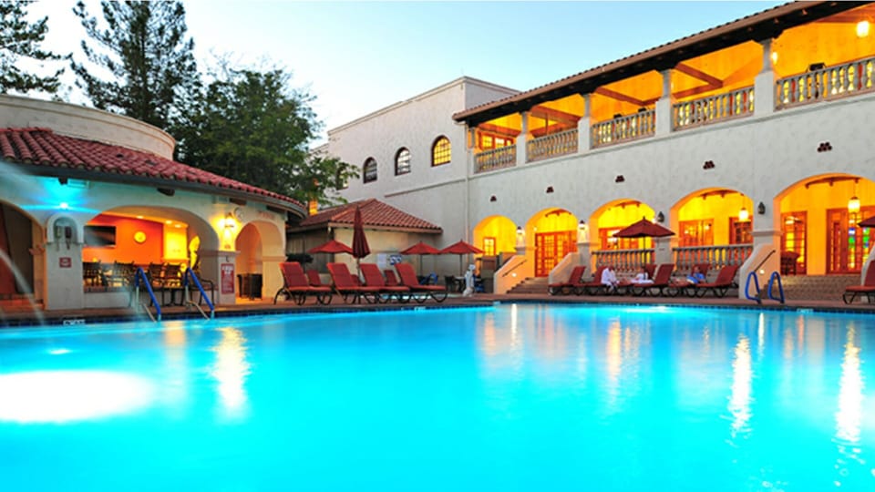 Beautiful view it the pool. Take a dip and relax or lounge out in the sun.