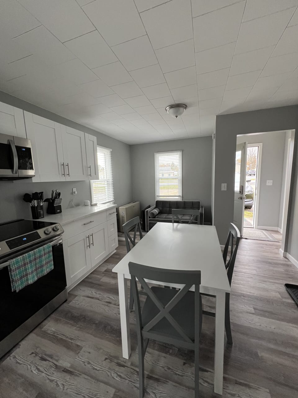 Kitchen with eat-in dining and couch