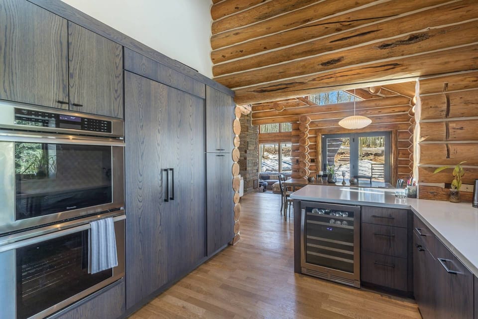 Custom contemporary cabinets and modern appliances